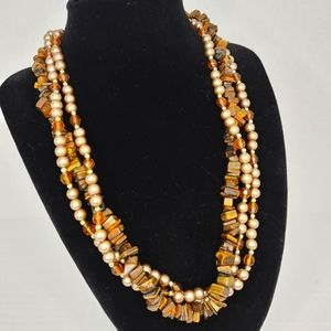 Multi strand tigers eye necklace